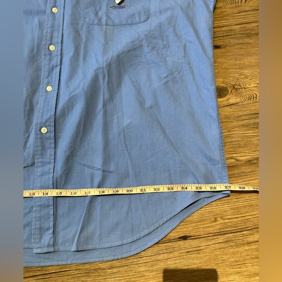 VINTAGE Ralph Lauren Tilden Cotton short sleeve embroidered logo shirt blue - Picture 12 of 16